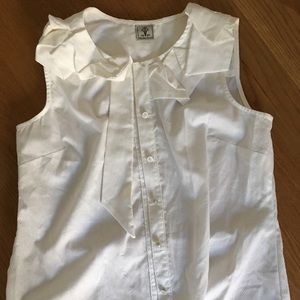 White Sleeveless Asymmetrical Shirt